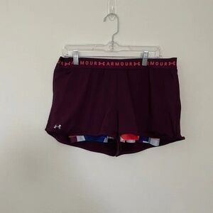 Under Armour Women’s Running Shorts Size Large Maroon Activewear